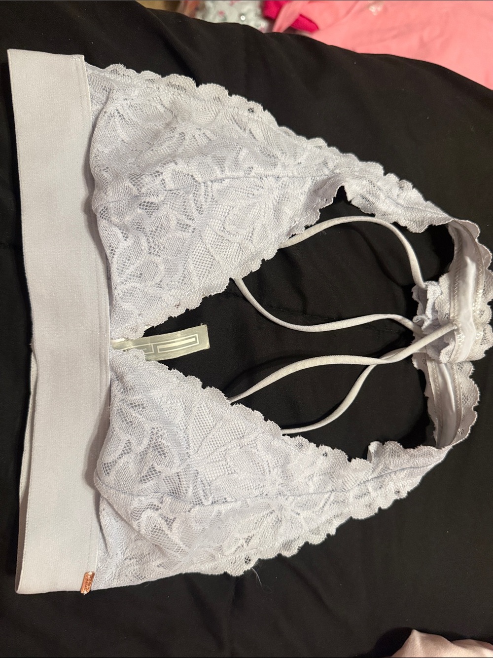 Vs pink light blue lace bralette